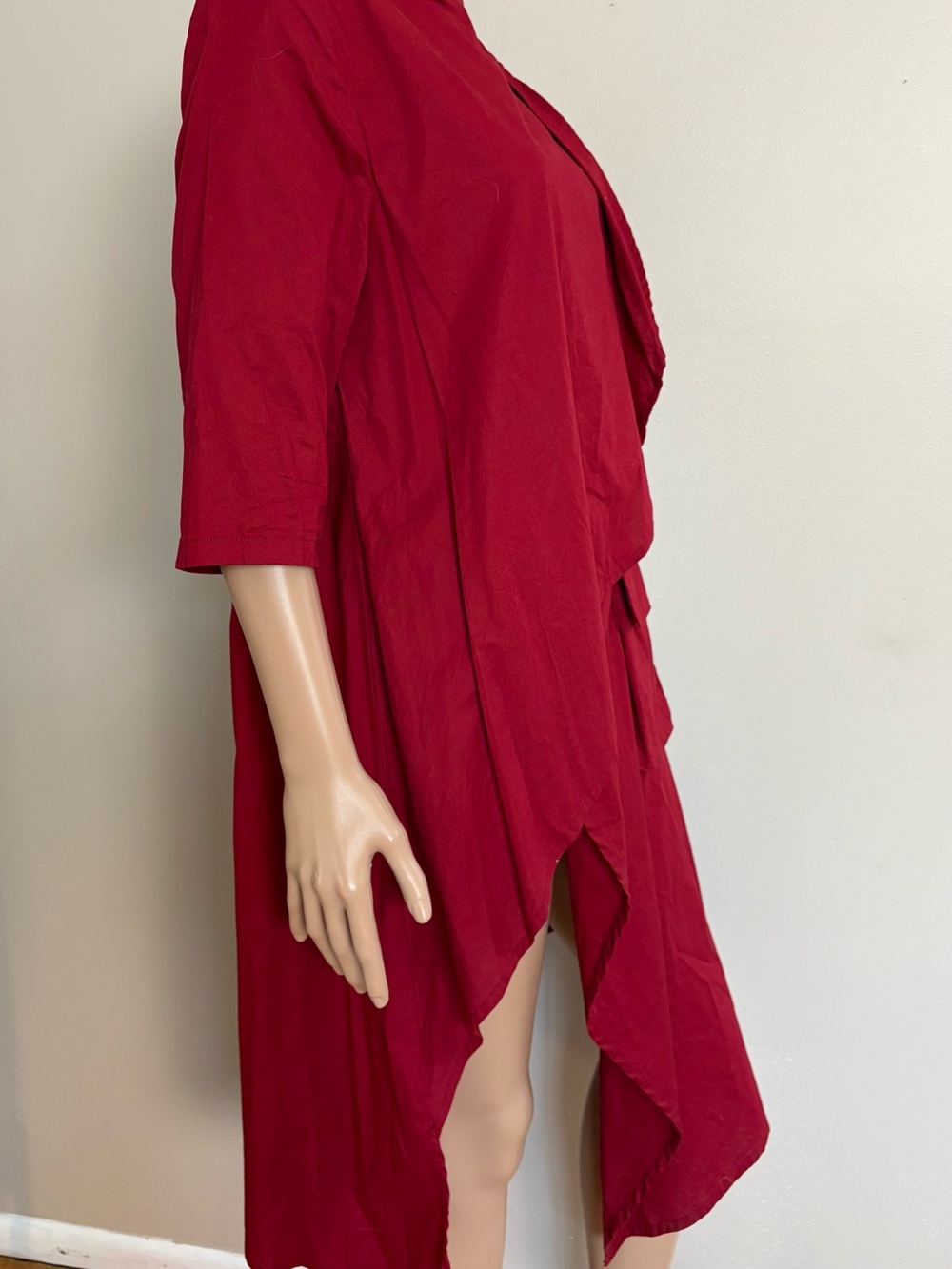 Women's METAMORPHOZA Red ASSYMETRIC Lagenlook TUNIC Shirt DRESS L - Picture 9 of 13